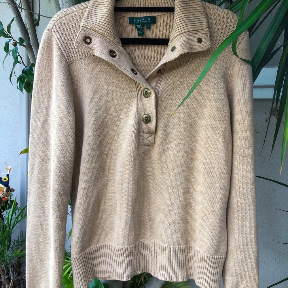 Ralph Lauren Knit Cotton Henley Sweater